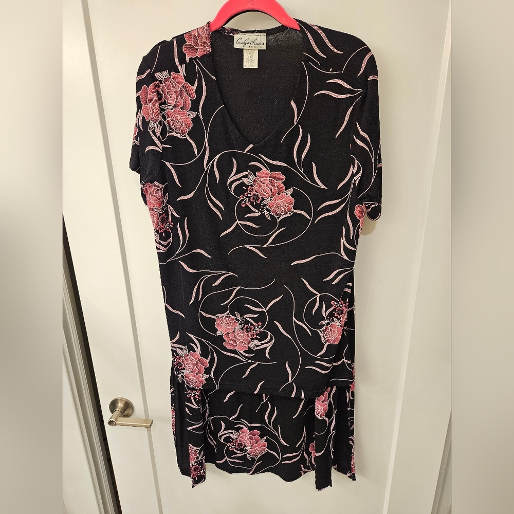 2 Piece Travel Outfit - Carolyn Strauss - Size L - Stretch Top & Skirt - NWOT